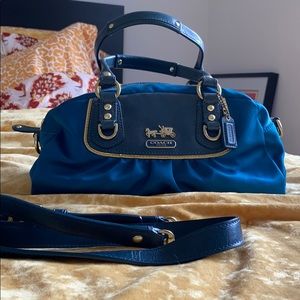Coach teal sateen bag